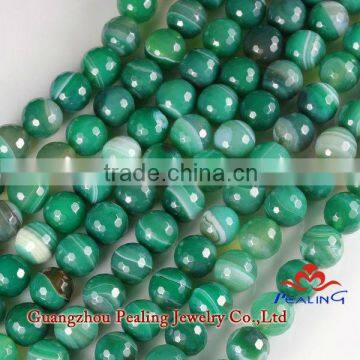 Faceted Green Agate Beads Stripe Agate Beads SIZE 4-14mm