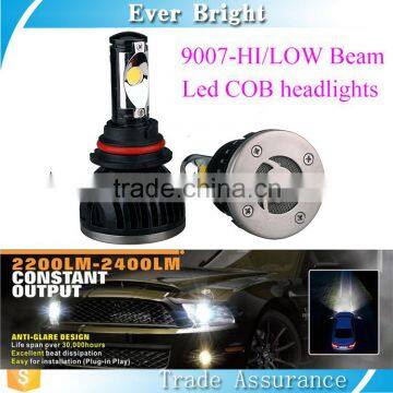 Hot led light spare parts accessories. car lights high beam / low beam 4600LM 9004 led headlight bulb 9007