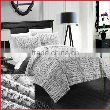 NEW FAUX FUR With Mink like backing in Animal Skin Design Throw Blanket With cushion