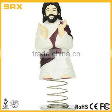 customized designer plastic Jesus dashboard figurines for cars,custom design dashboard bobblehead figurine with springs maker