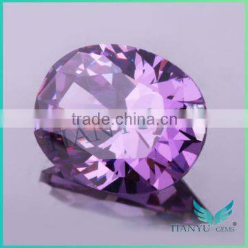 18K Yellow Gold Cubic Zirconia Rings, 8*10mm Oval Cut L-Purple Loose CZ Stones Price photo-2