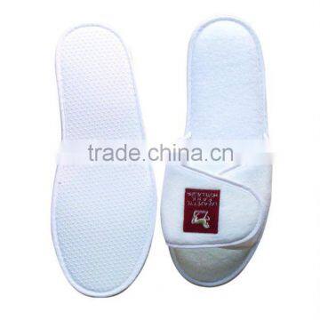 White Velour Veicro washable hotel slipper