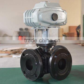 3 Way Flange Connection SS316 Electric Ball Valve photo-4