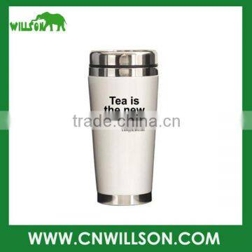 Custom sublimation stainless steel metal double wall insulated vacuum thermos thermal car coffee travel mug