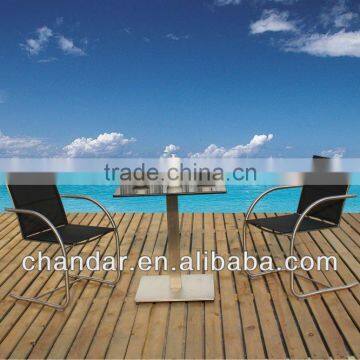 Granite dining table fabric chair outdoor furniture set