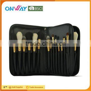 hot sale black leather cosmetic tool case ,customize cosmetic tool case