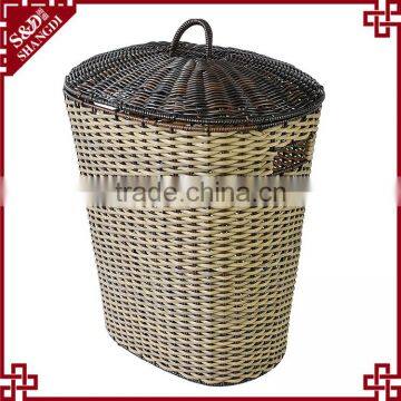 S.D OEM & ODM manufacturer pily rattan colored plastic laundry baskets