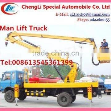 130HP dongfeng aerial ladder trucks,truck mounted boom lift