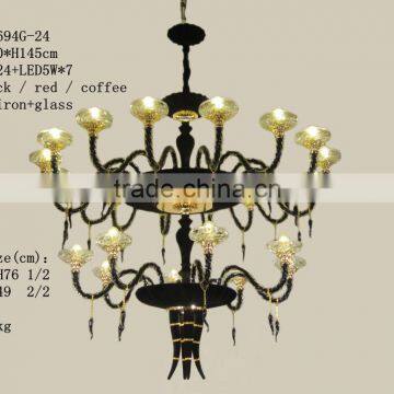 Hot Sale E14 Decorative Metal Chandelier/Beautiful New Design Three Levels Decorative Red Chandelier photo-4