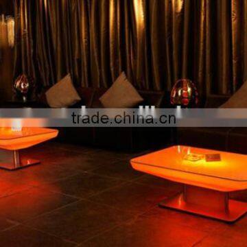 LED Remote Rectangle Tea Table/ Hot Sell LED Rechargeable Rectangle Coffee Table/LED Outdoor Lawn Rectangle Cocktail Table