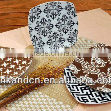 attractive and pretty printed square ceramic plates