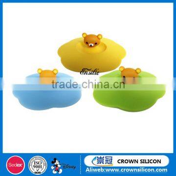 Food Grade Drinking Heat Resistance Panda Silicone Cup Lid photo-3