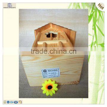 Fancy String Hanging Door Flower Cut Wood Birdhouses photo-5