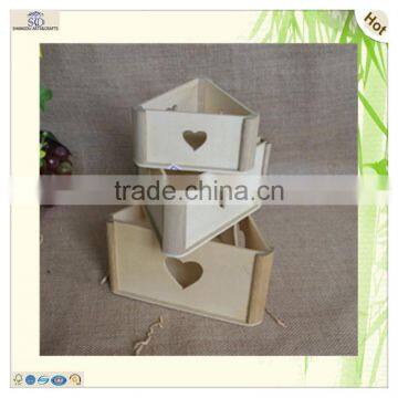 Small Carved Triangle Wooden Serving Tray photo-4
