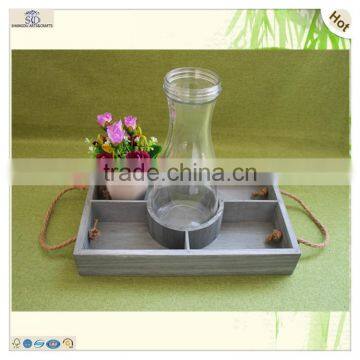 Quality Garanteed Bottle Use Antique Handles Paulownia Wooden Tray photo-5