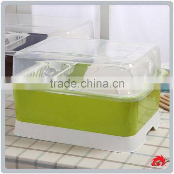 Double-deck Plastic Kitchen Drain Rack Dishes Water Lid Organizer Bowl Shelf photo-3