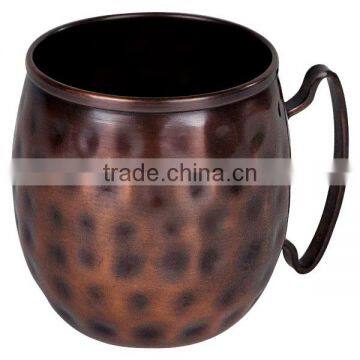 Ant. Bronze Hammered Copper Mug For Vintage Collection of Your Home Barware