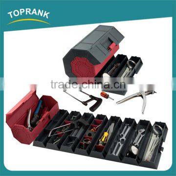 New design household multifunction compartment folding rolling plastic tool storage box