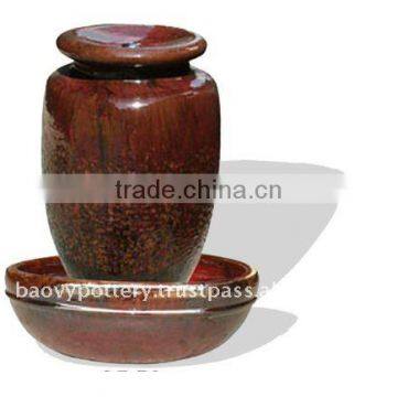 Ceramic fountain, outdoor garden fountain WU