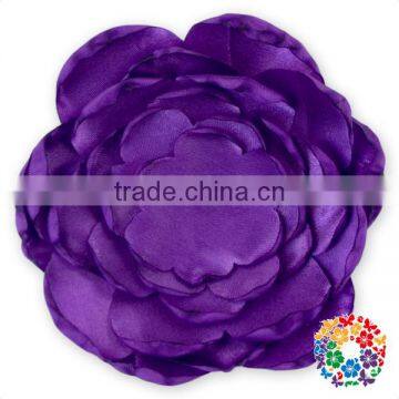 Colorful Satin Poppy Layered Flower Fabric Handmade Flowers For Baby Girl Hair Accessories photo-6