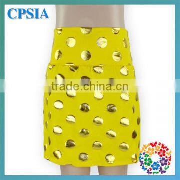 Yellow Fashion Gold Polka Dot Casual Baby Girls Tutu Skirts