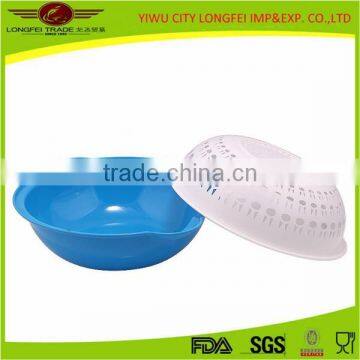 China Supplier Wholesale Fruit Vegetable 2 Tier Plastic Mesh Fruit Basket photo-2