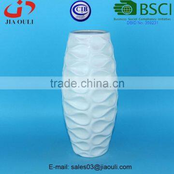 Stylish Design Irregular Wave Glazed White Ceramic Vase, Tall Vase photo-2