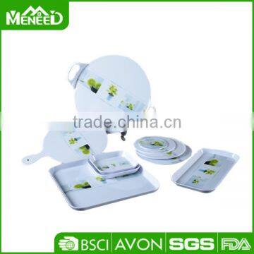 Portuguese Style Factory Price Beautiful Print Plastic hd Designs Dinnerware
