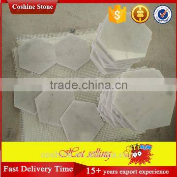 Polished White Carrara Marble Coasters Hexagon Tiles photo-6