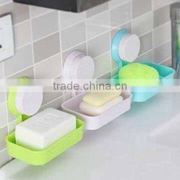 plastic strong sucker soap box/soap holder/wall suction soap dish for kitchen and bathroom