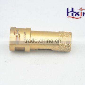 Gold color Brazed diamond hole saws for hard marble / High quality diamond core drill bits