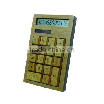 bamboo wooden auto power off electronic calculator