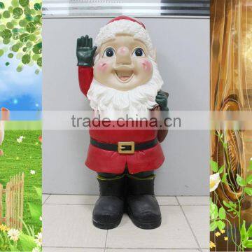 Big Size Santa Figurine Say-hello Polyresin Christmas Decor