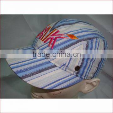 women hat and cap with straight line printing on fabric