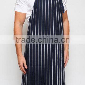 Fashionable cheap wholesale black cotton waist striped pattern aprons kitchen