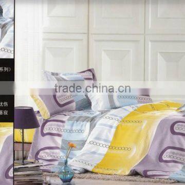 100%polyester digital printed daisy design diamond velvet wedding bedding set