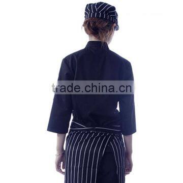 Custom 65% Cotton 35% Polyester Black Chef Uniform photo-3