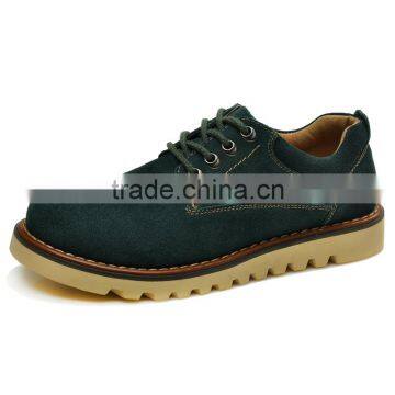 Black swede leather casual shoes fashion sample for men, adults work boots shoes with leather upper and rubber sole