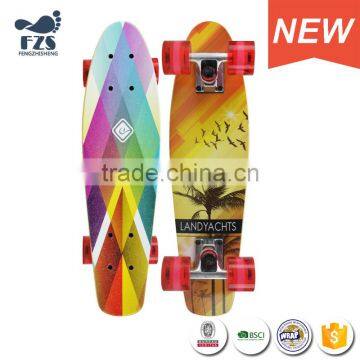 HSJ245 Manufacturers Wholesale Direct Small Fish Board Children Adult Skateboard Brush Street Step Maple Skateboard photo-5