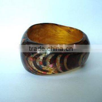 Stylish resin stuff bangles black strip bangles for sale