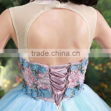MGOO High Quality Hand Made Fairy Blue Prom Dresses Big Ball Tulle Dress Beautiful Vestidos YDYS15B0016 photo-5
