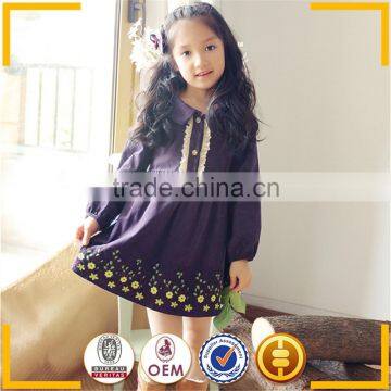 2015 Spring Boutique Children Clothing Casual Baby Girl Long Dresses 3 Colors photo-2