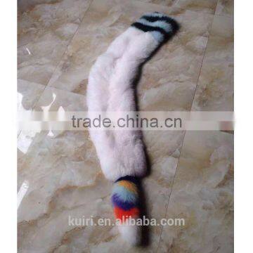 Long Luxurious Luxury Real Hair the Whole Skin Fight Color Fox Fur Scarf Collar Winter New Wild Thick Fur Fox Fur Tail Shawl photo-4