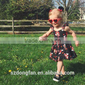 Wholesale Girl Boutique Clothes Summer Sleeveless 2 Years Old Baby Girl Ruffle Dress photo-4