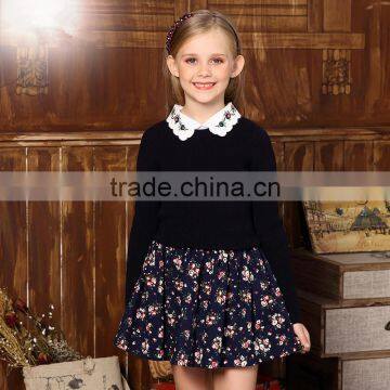 S32489W Brand Kids Knitwear Girls Sweaters Fashion Embroidery Lapels Cute Sweater photo-3