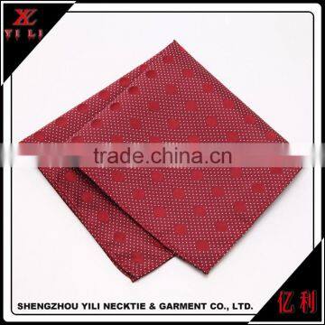 Cheapest Red color 100%polyester woven custom pocket square