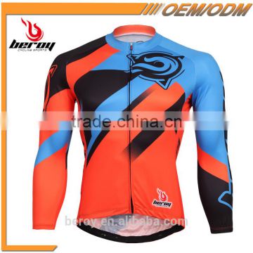 BEROY china manufacturer cheap cycle shirts, 100% polyester long sleeve biking jersey new arrival