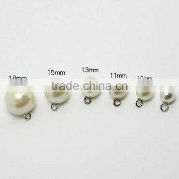 Wholesale Cheap 8mm-18mm White Clothing Plastic Rhinestone Fashion Pearl Button For Sweater photo-4