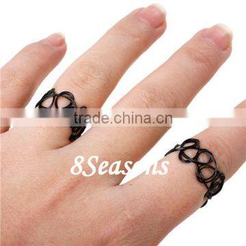 Popular Black Plastic Stretch Rings Imitation Temporary Tattoo Sticker