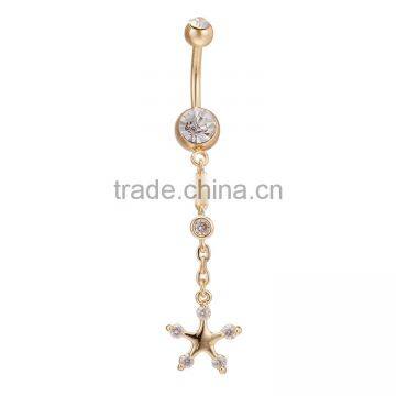 Dangle Body Jewelry Tassel Gold Eagle Belly Button Ring photo-2